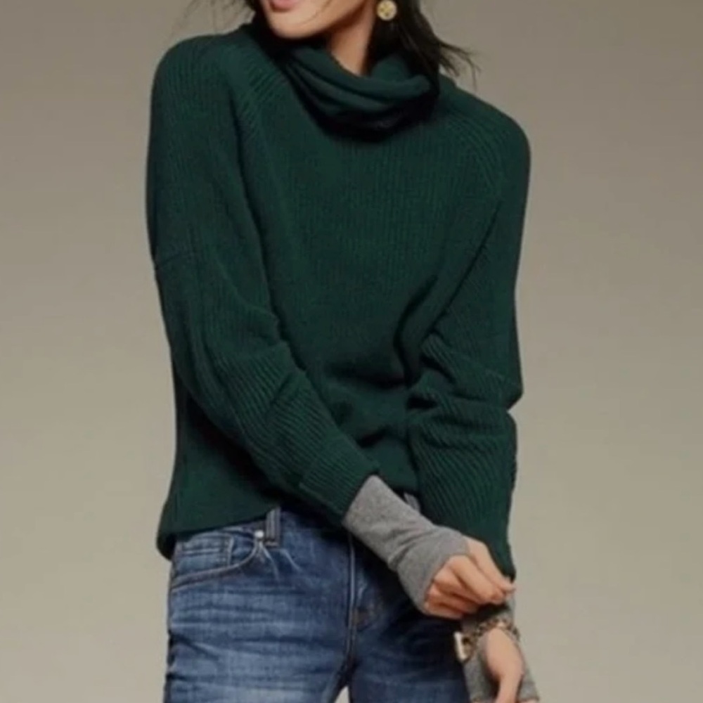 Cabi green slouchy turtle neck